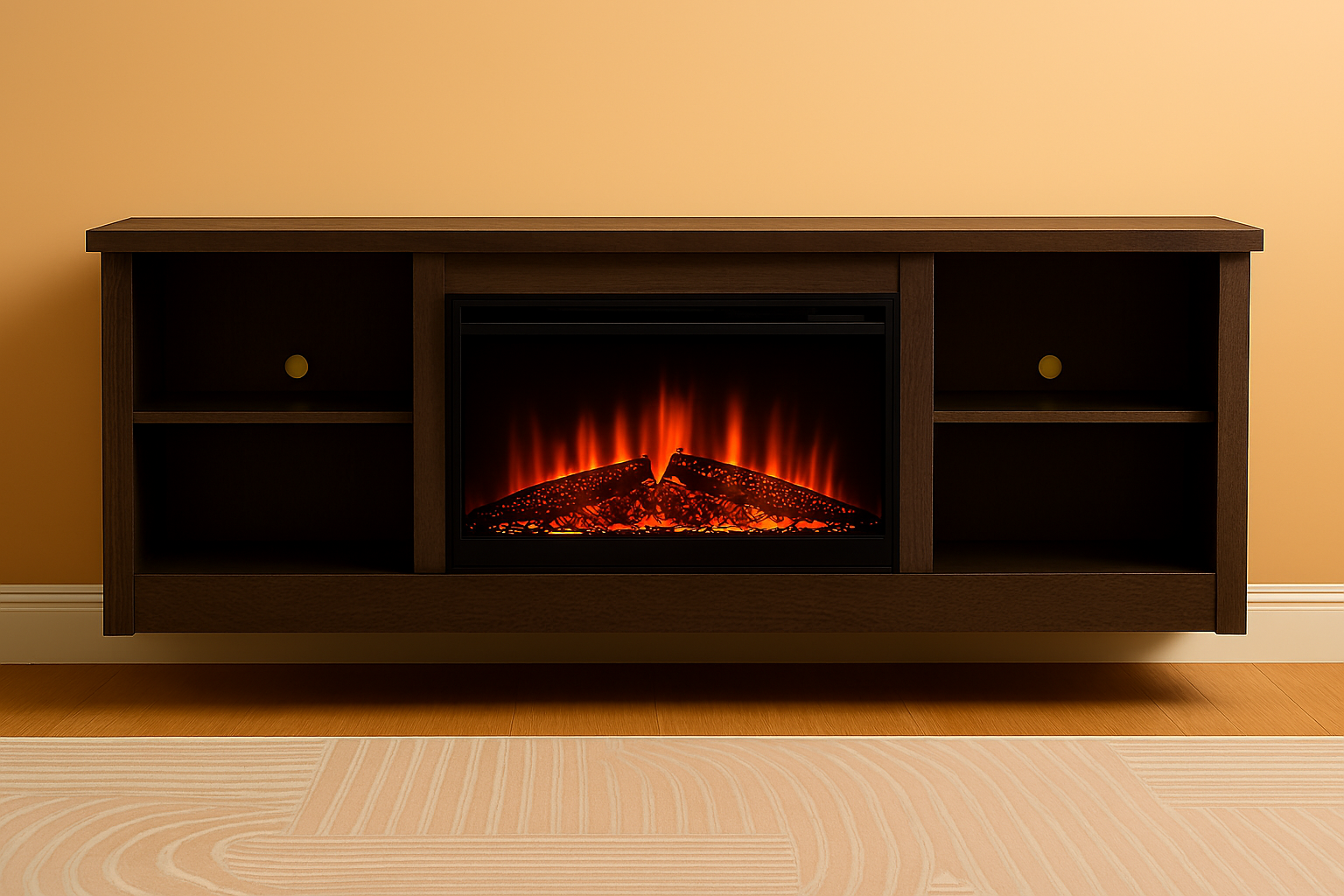 Meuble tv avec cheminée